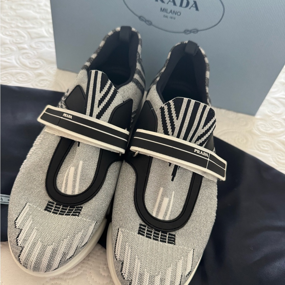 Prada Gray and Black Athletic Shoes - Picture 3 of 10